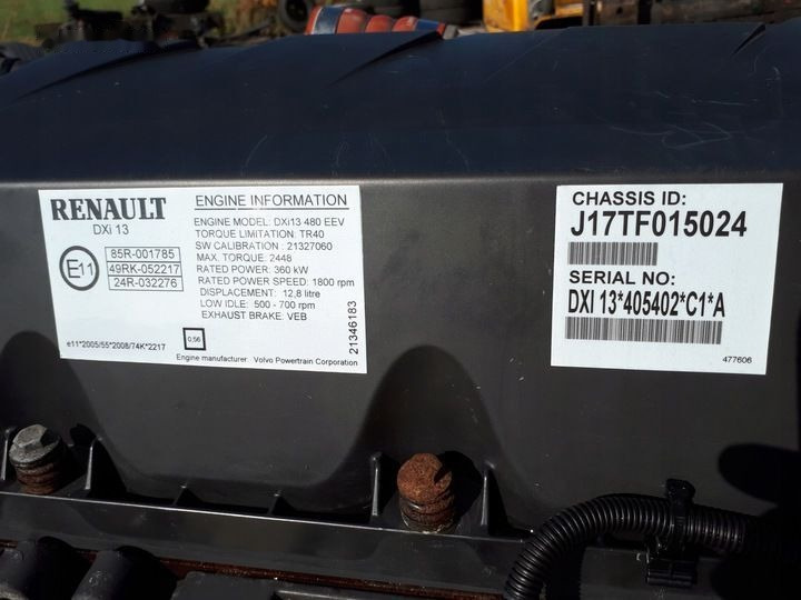 Renault DXi13 480 EEV Renault Magnum, Kerax - Mootor - Veoauto: pilt 1 Renault DXi13 480 EEV Renault Magnum, Kerax - Mootor - Veoauto: pilt 1