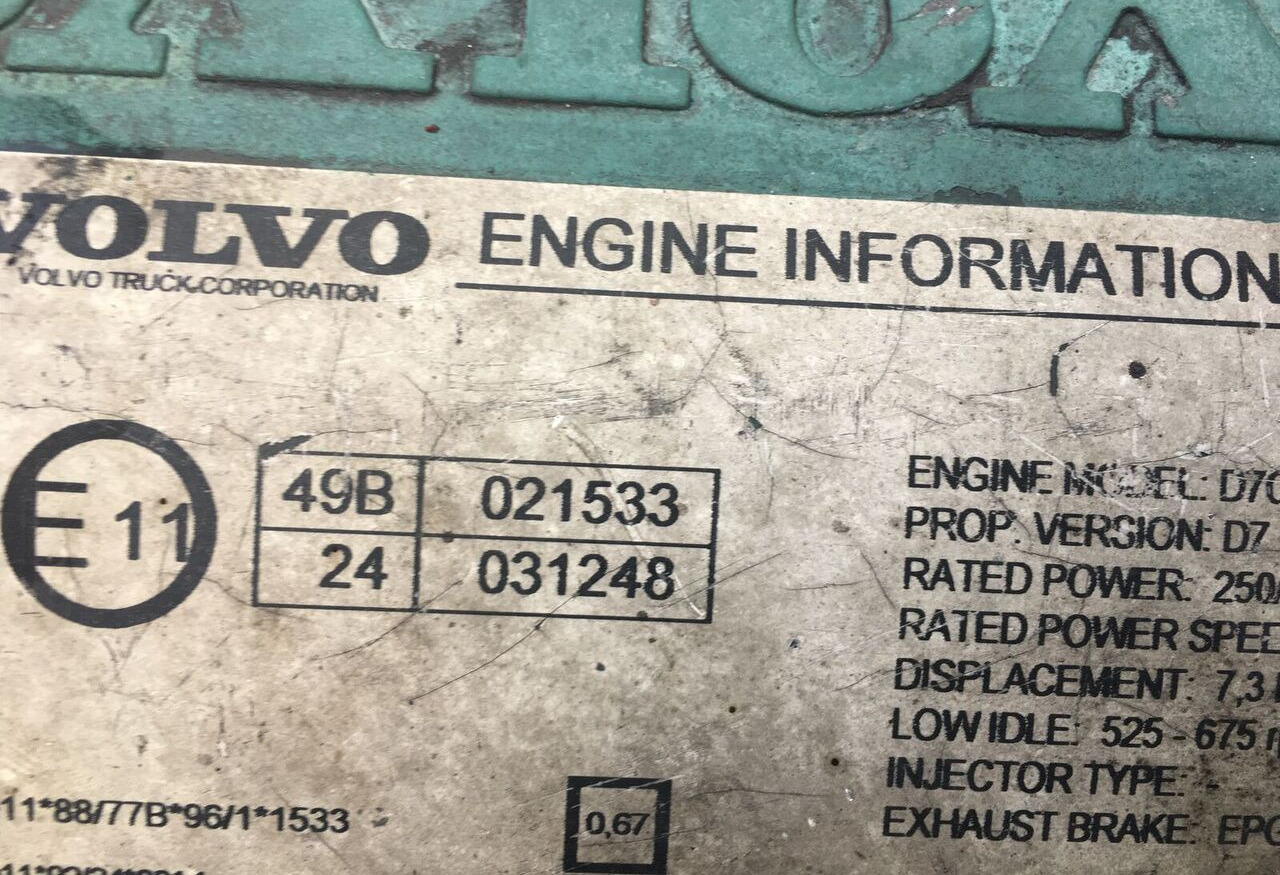 Volvo D7C250 Volvo FM - Mootor - Veoauto: pilt 1 Volvo D7C250 Volvo FM - Mootor - Veoauto: pilt 1