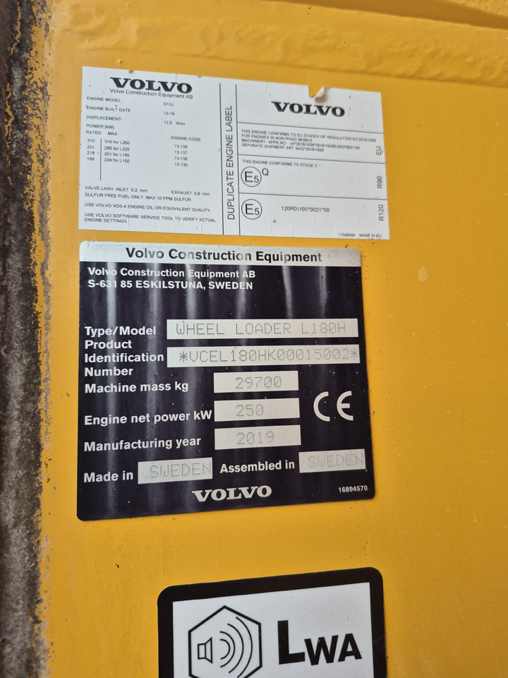 Rataslaadur VOLVO L180H: pilt 12