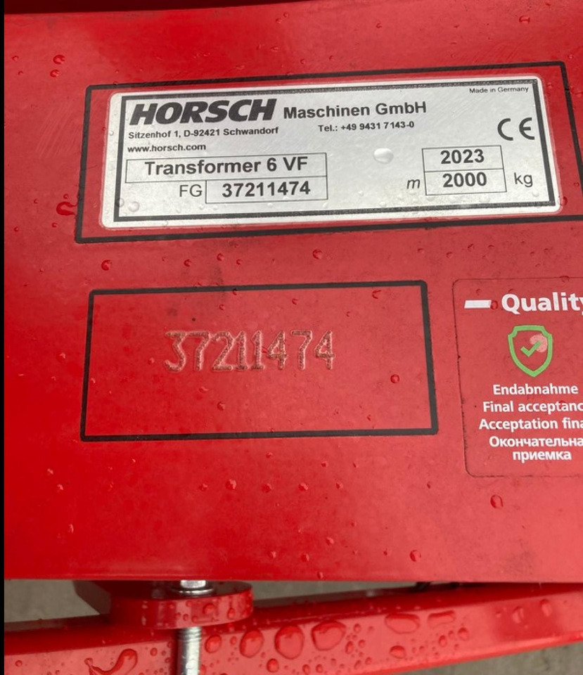 Horsch TRANSFORMER 6 VF - Maaharimisseadmed: pilt 4 Horsch TRANSFORMER 6 VF - Maaharimisseadmed: pilt 4