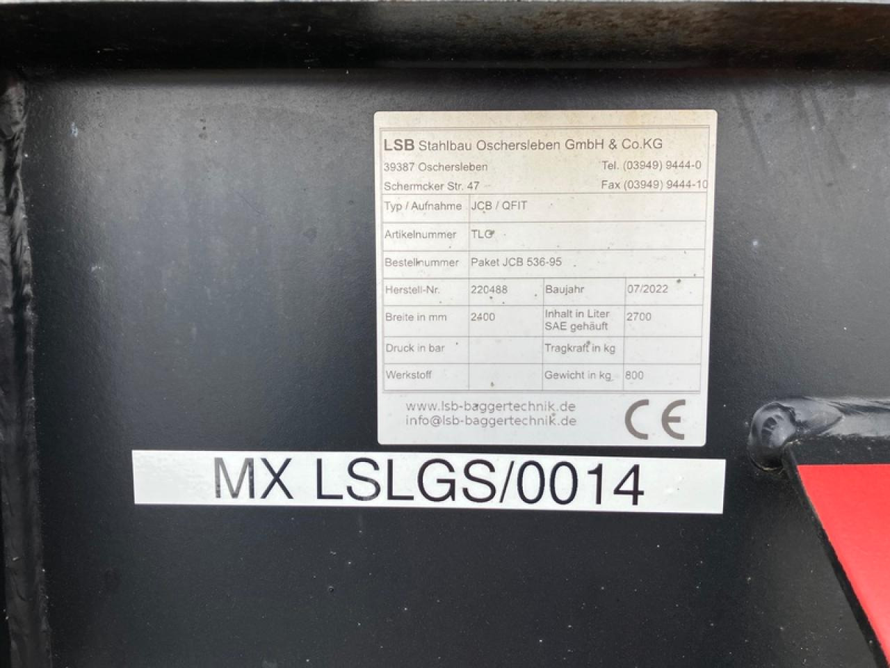 JCB LSB LEICHTGUTSCHAUFEL JCB Q-FIT - Kopp: pilt 2 JCB LSB LEICHTGUTSCHAUFEL JCB Q-FIT - Kopp: pilt 2