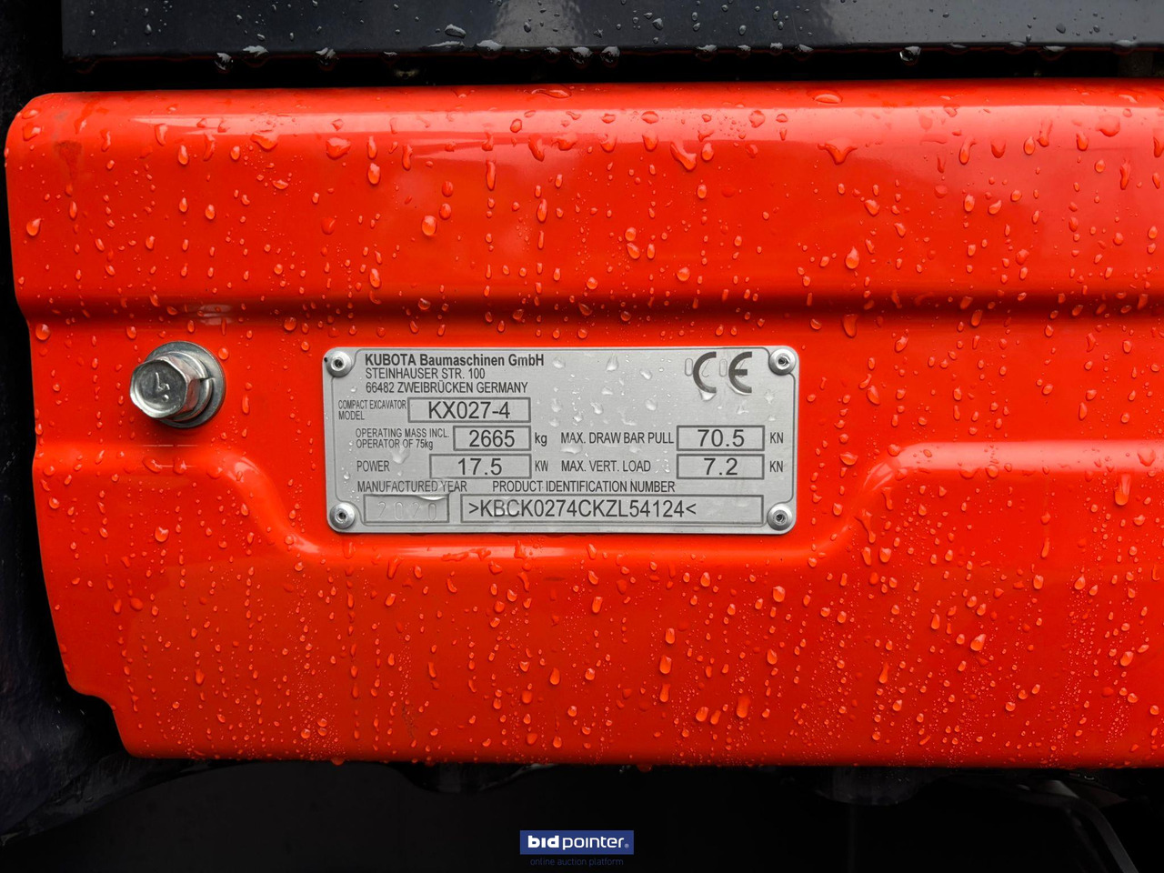 Miniekskavaator Kubota KX 027 - 4 GL  minigraver: pilt 10