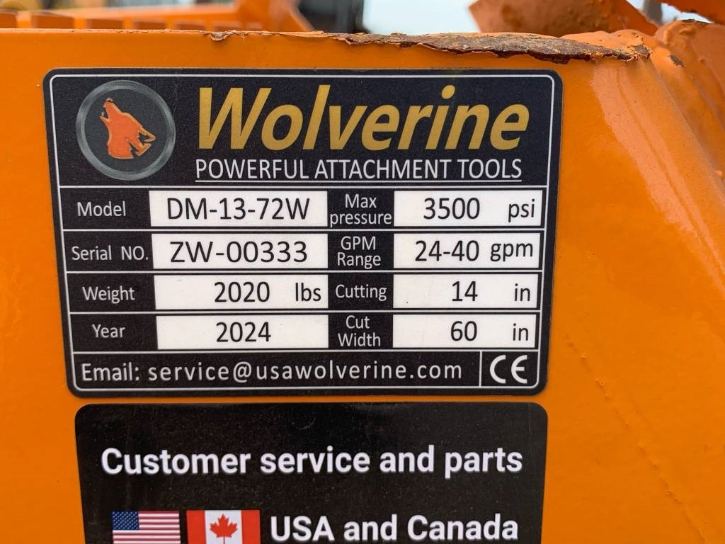 Wolverine DM-13-72W Mulcher - Võsafrees: pilt 5 Wolverine DM-13-72W Mulcher - Võsafrees: pilt 5