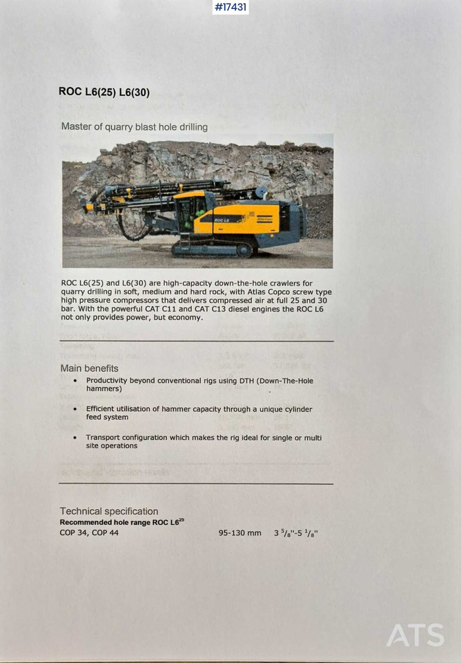 Atlas Copco ROC L6/25 drill rig (2011) - Puurimisplatvorm: pilt 3 Atlas Copco ROC L6/25 drill rig (2011) - Puurimisplatvorm: pilt 3