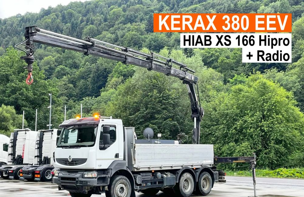 Renault Kerax 380 EEV // Skrzynia Burtowa // HIAB XS166 Hipro + Radio // Zwolnice // // - Kraanaga veoauto, Madelveok/ Platvormveok: pilt 1 Renault Kerax 380 EEV // Skrzynia Burtowa // HIAB XS166 Hipro + Radio // Zwolnice // // - Kraanaga veoauto, Madelveok/ Platvormveok: pilt 1