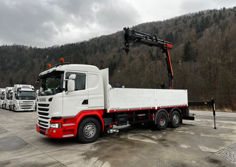 Scania G450 // 6x2// Skrzynia 6.40x2.49 // HDS Palfinger // Oś skrętna podnoszona // - Madelveok/ Platvormveok, Kraanaga veoauto: pilt 1 Scania G450 // 6x2// Skrzynia 6.40x2.49 // HDS Palfinger // Oś skrętna podnoszona // - Madelveok/ Platvormveok, Kraanaga veoauto: pilt 1