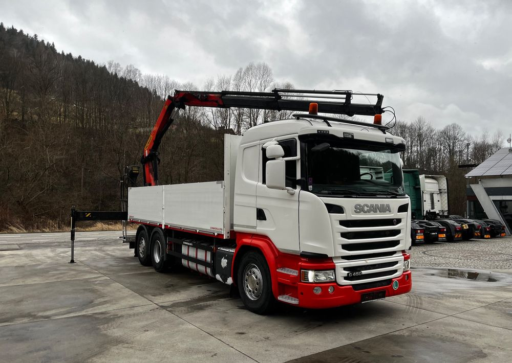 Scania G450 // 6x2// Skrzynia 6.40x2.49 // HDS Palfinger // Oś skrętna podnoszona // - Madelveok/ Platvormveok, Kraanaga veoauto: pilt 2 Scania G450 // 6x2// Skrzynia 6.40x2.49 // HDS Palfinger // Oś skrętna podnoszona // - Madelveok/ Platvormveok, Kraanaga veoauto: pilt 2