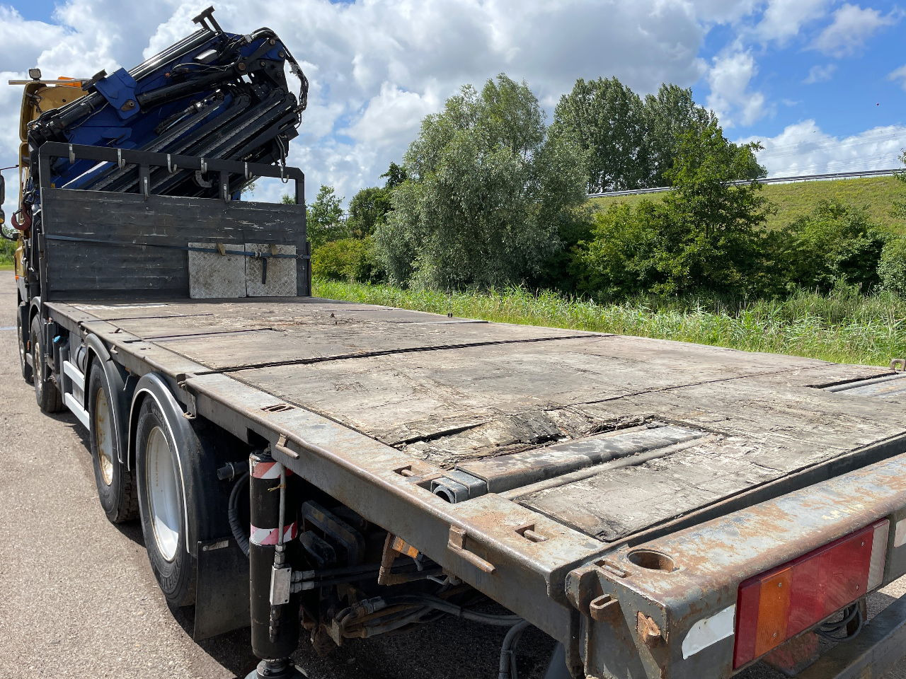 Kraanaga veoauto DAF CF 85.410 PM 80 crane laadkraan met jib en frontstempels: pilt 14