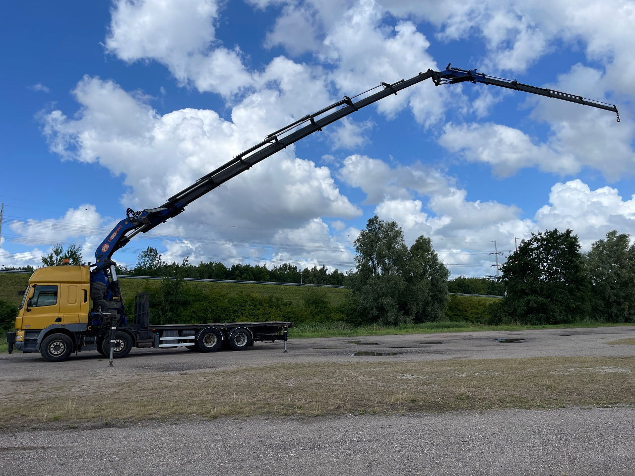 Kraanaga veoauto DAF CF 85.410 PM 80 crane laadkraan met jib en frontstempels: pilt 23