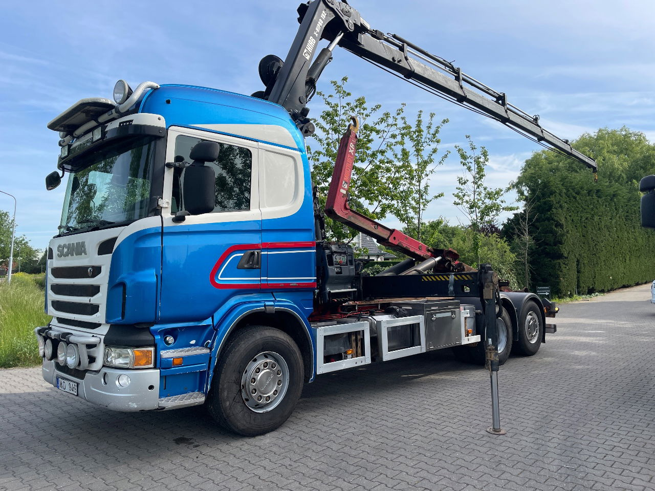 Konteinerveduk/ Tõstukiga veoauto, Kraanaga veoauto Scania R480: pilt 6