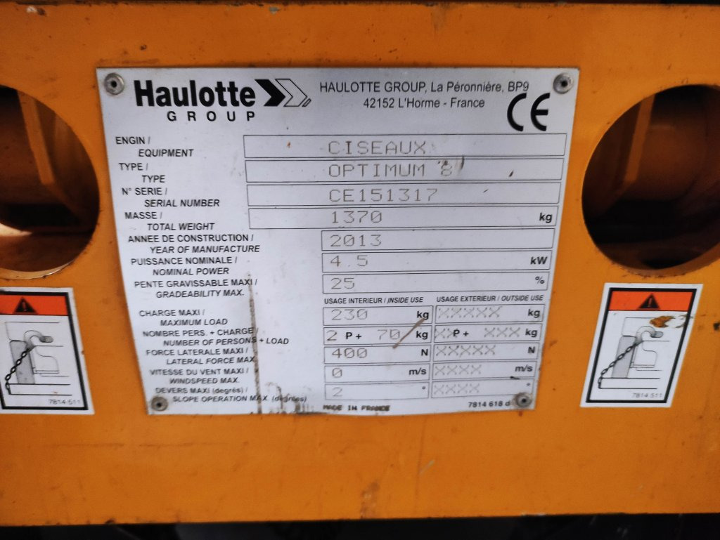 Haulotte OPTIMUM8 - Käärlift: pilt 5 Haulotte OPTIMUM8 - Käärlift: pilt 5