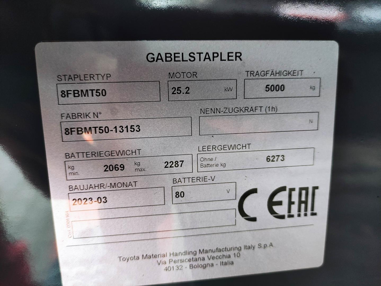 Toyota 8FBMT50 (NEU) - Elektritõstuk: pilt 1 Toyota 8FBMT50 (NEU) - Elektritõstuk: pilt 1