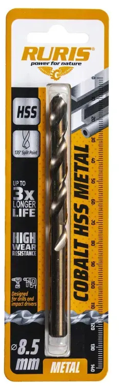 RURIS vrták do železa Kobalt HSS 8,5mm - Garaažiseadmed: pilt 1 RURIS vrták do železa Kobalt HSS 8,5mm - Garaažiseadmed: pilt 1