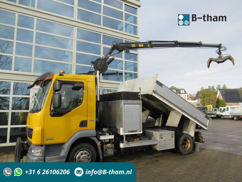 DAF LF45.160 EEV Kipper + HIAB 044 D-3 RF Kran Crane - Kallurauto, Kraanaga veoauto: pilt 1 DAF LF45.160 EEV Kipper + HIAB 044 D-3 RF Kran Crane - Kallurauto, Kraanaga veoauto: pilt 1