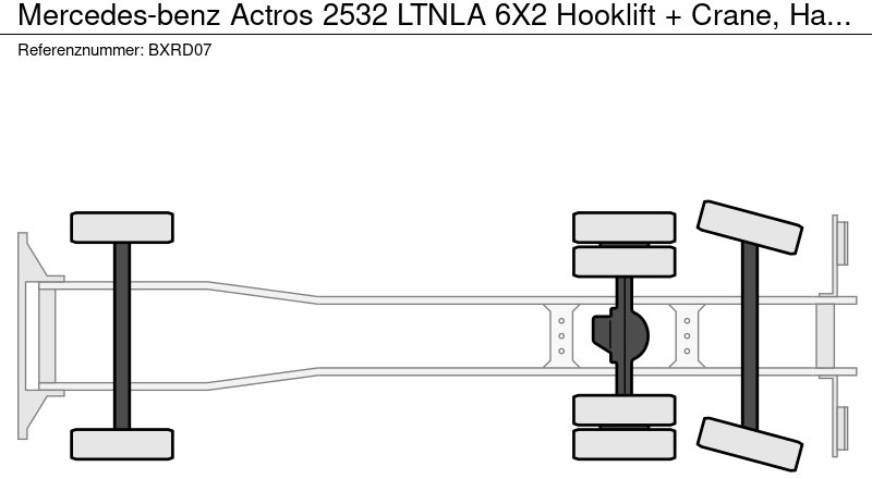 Konkstõstukiga veoauto, Kraanaga veoauto Mercedes-Benz Actros 2532 LTNLA 6X2 Hooklift + Crane, Haak - Kraan: pilt 15