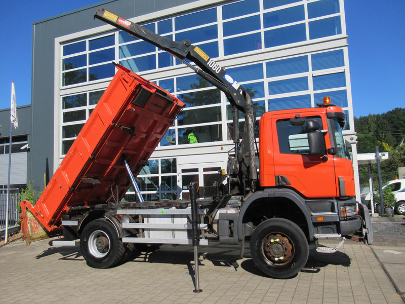 Scania P 114 CB 4x4 HZ 340 3-W. Tipper - 3-S. Kipper + HMF 1063 Crane Kran - Kallurauto, Kraanaga veoauto: pilt 3 Scania P 114 CB 4x4 HZ 340 3-W. Tipper - 3-S. Kipper + HMF 1063 Crane Kran - Kallurauto, Kraanaga veoauto: pilt 3