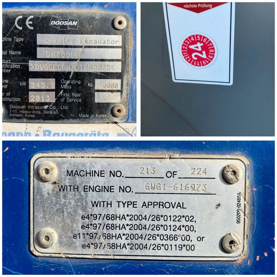 Doosan DX700 LC LO BIG Develon Kettenbagger TL + OQ120 - Lintekskavaator: pilt 2 Doosan DX700 LC LO BIG Develon Kettenbagger TL + OQ120 - Lintekskavaator: pilt 2