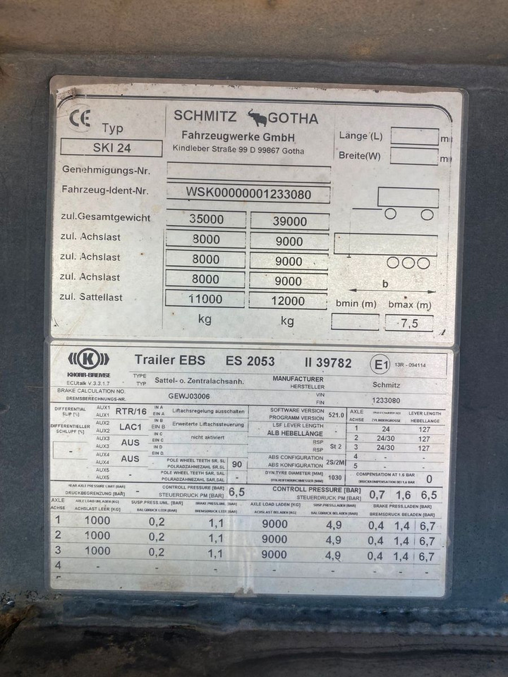Kallur-poolhaagis Schmitz Cargobull SKI 24 SL06-7.2 GOTHA SAF ALU: pilt 10