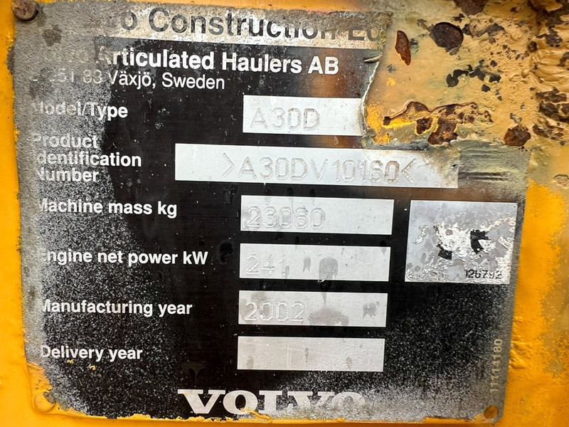 Volvo A30D 6x6 dumper articulated hauler NVT - Liigendkallur: pilt 5 Volvo A30D 6x6 dumper articulated hauler NVT - Liigendkallur: pilt 5