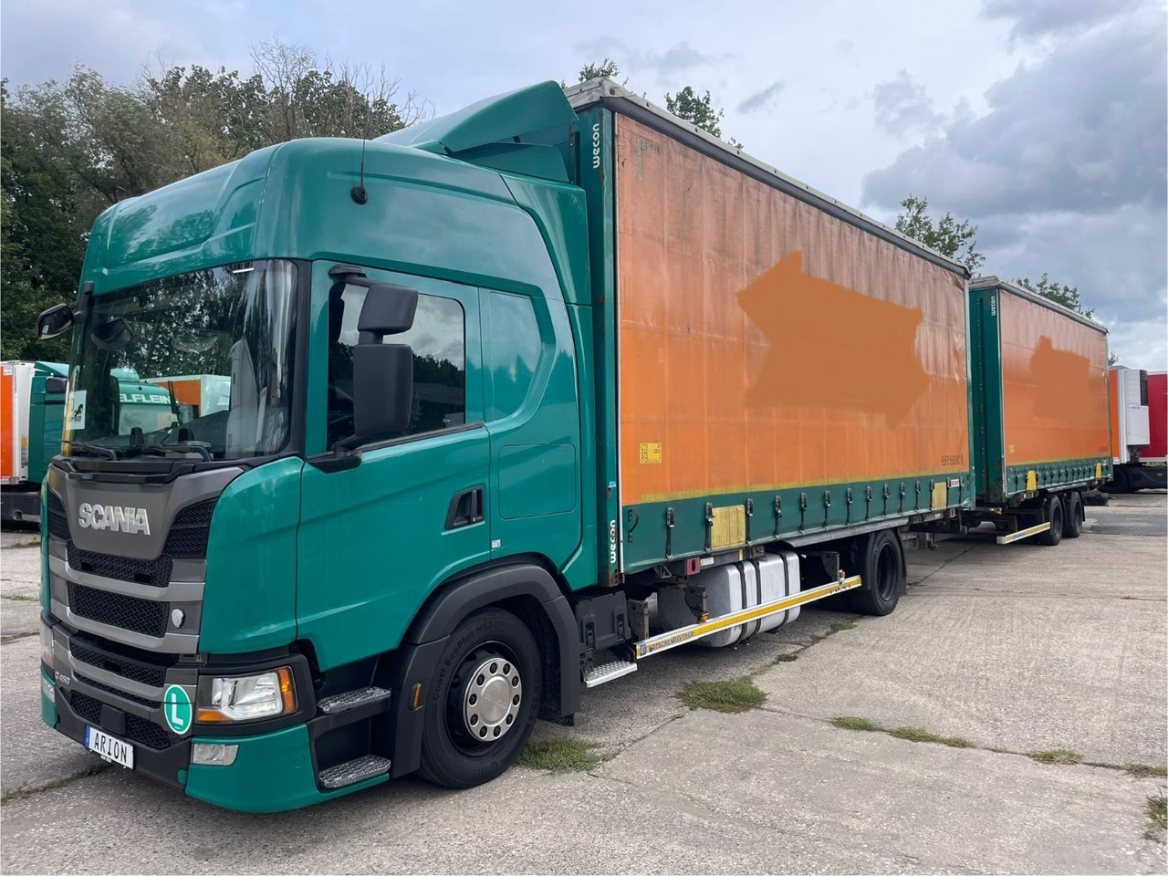 Scania G450 Pritsche+Plane/ANHÄNGER/KOTSCHENREUTHER - Tent veoauto: pilt 2 Scania G450 Pritsche+Plane/ANHÄNGER/KOTSCHENREUTHER - Tent veoauto: pilt 2