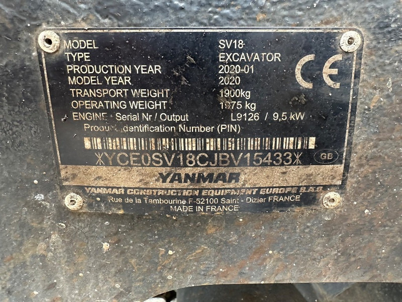 Miniekskavaator Yanmar SV 18 low hours // Tiltman S30: pilt 7 Miniekskavaator Yanmar SV 18 low hours // Tiltman S30: pilt 7