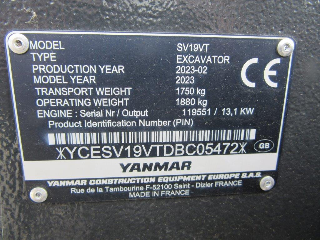 Ekskavaator YANMAR SV19VT: pilt 10