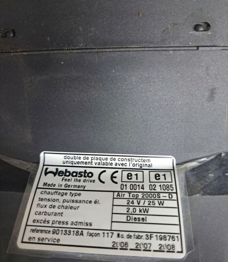 WEBASTO OGRZEWANIE WEBASTO AIR TOP 2000 S RENAULT PREMIUM MIDLUM DXI VOLVO FL FE - Soojendus/ Ventilatsioon - Veoauto: pilt 3 WEBASTO OGRZEWANIE WEBASTO AIR TOP 2000 S RENAULT PREMIUM MIDLUM DXI VOLVO FL FE - Soojendus/ Ventilatsioon - Veoauto: pilt 3
