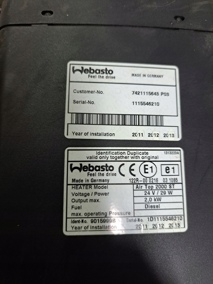 WEBASTO WEBASTO AIR TOP 2000ST ADR RENAULT PREMIUM MIDLUM DXI VOLVO FL FE - Soojendus/ Ventilatsioon - Veoauto: pilt 5 WEBASTO WEBASTO AIR TOP 2000ST ADR RENAULT PREMIUM MIDLUM DXI VOLVO FL FE - Soojendus/ Ventilatsioon - Veoauto: pilt 5