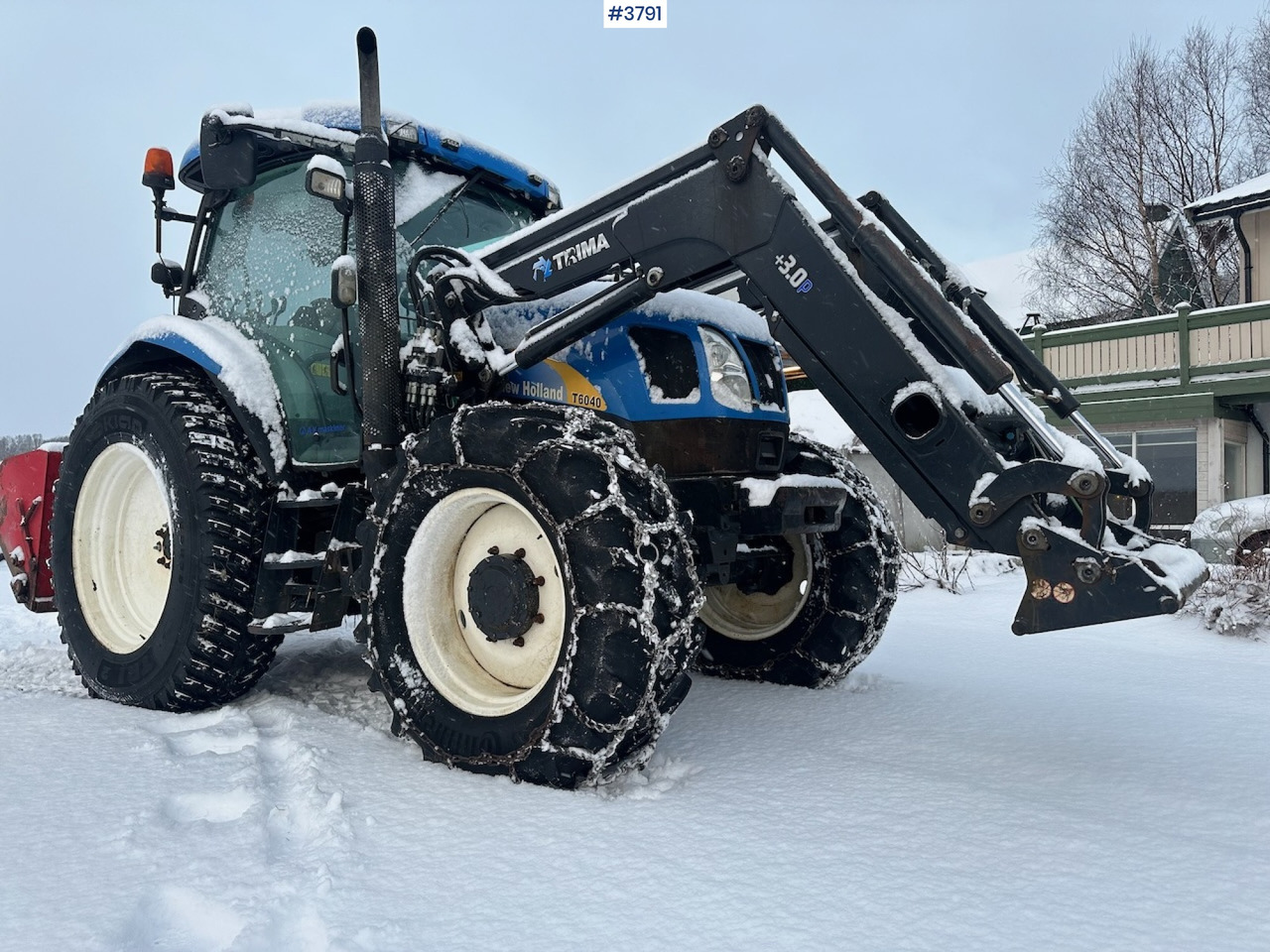 2010 New Holland T6040 4x4 plow rigged tractor w/ Trima +3.0p front loader, brand new chains, snow bucket and Westbjørn snow blower. WATCH VIDEO. - Traktor: pilt 2 2010 New Holland T6040 4x4 plow rigged tractor w/ Trima +3.0p front loader, brand new chains, snow bucket and Westbjørn snow blower. WATCH VIDEO. - Traktor: pilt 2