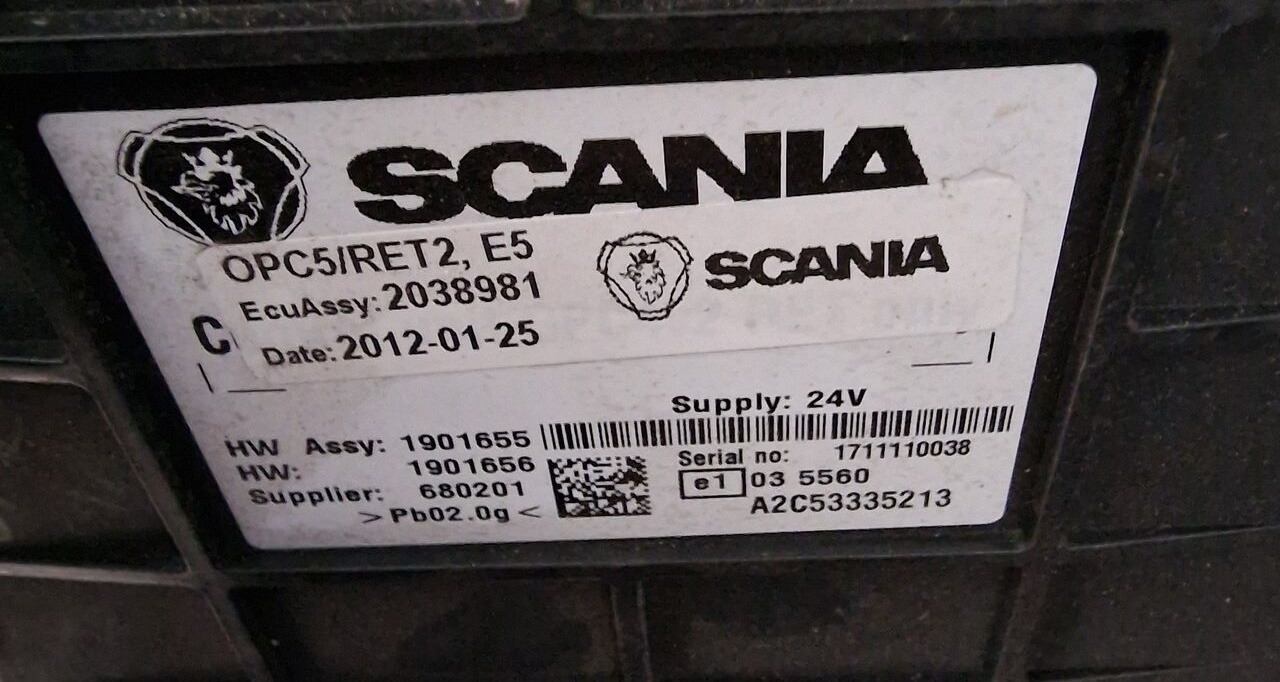 Scania Sterownik Moduł Skrzyni Retardera OPC 5 R 20389811901655 Scania OPC 5 Scania R 20389811901655 truck - Mootori juhtimisseade - Veoauto: pilt 1 Scania Sterownik Moduł Skrzyni Retardera OPC 5 R 20389811901655 Scania OPC 5 Scania R 20389811901655 truck - Mootori juhtimisseade - Veoauto: pilt 1