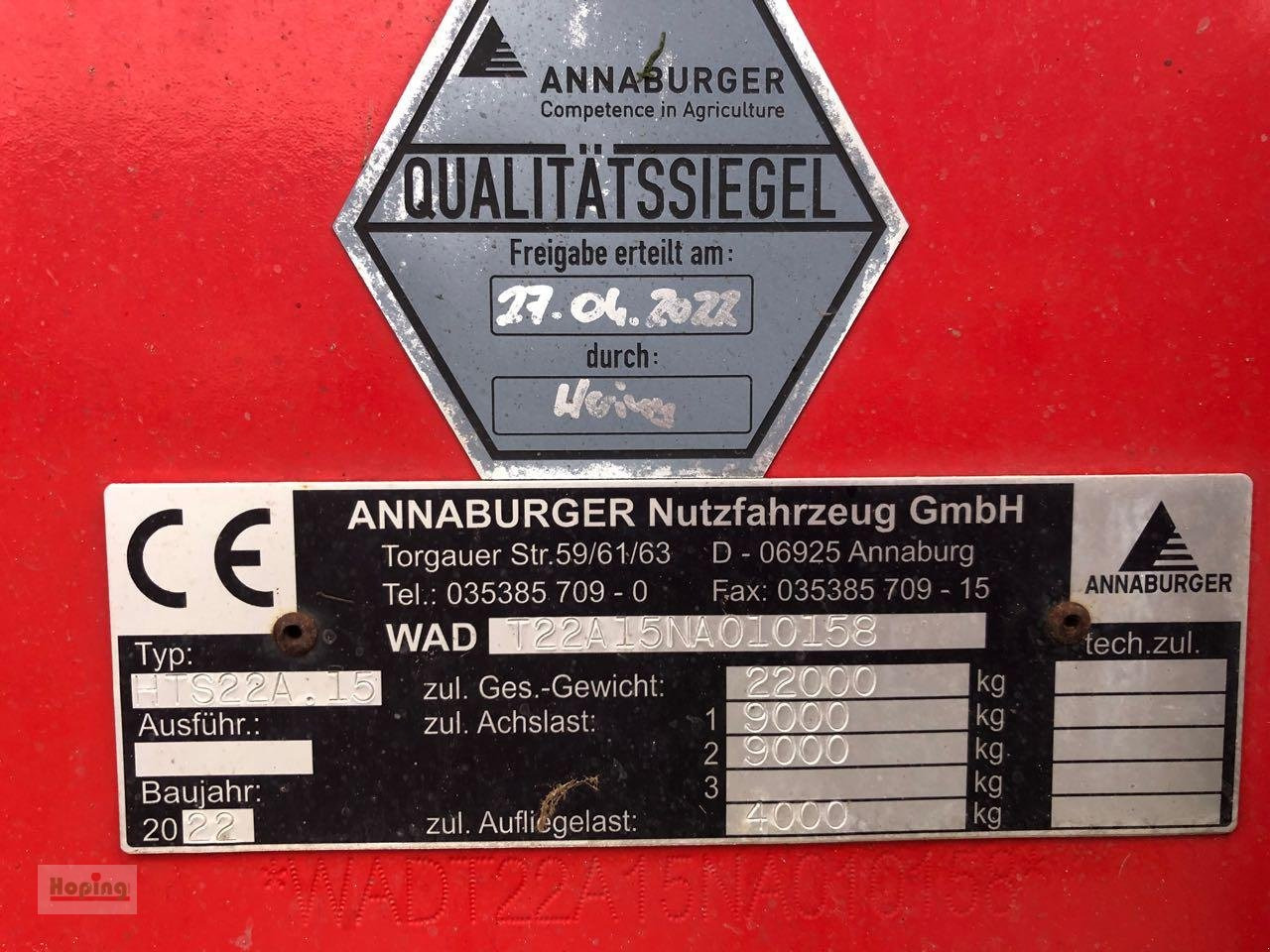Annaburger HTS22A 15 - Põllutöö tõstuk-järelhaagis/ Kallur: pilt 5 Annaburger HTS22A 15 - Põllutöö tõstuk-järelhaagis/ Kallur: pilt 5