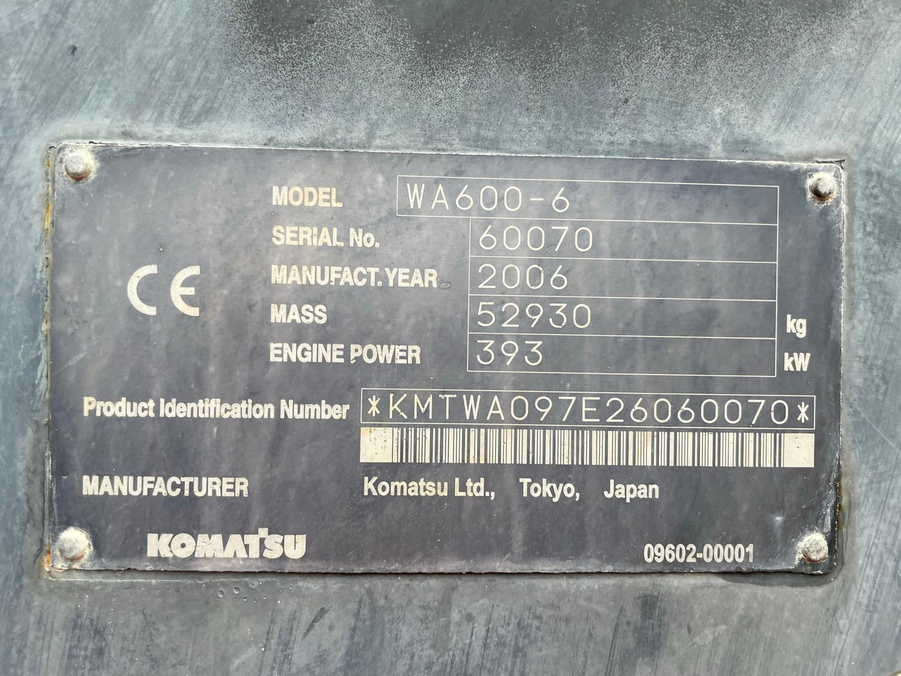 Rataslaadur KOMATSU WA600-6: pilt 6