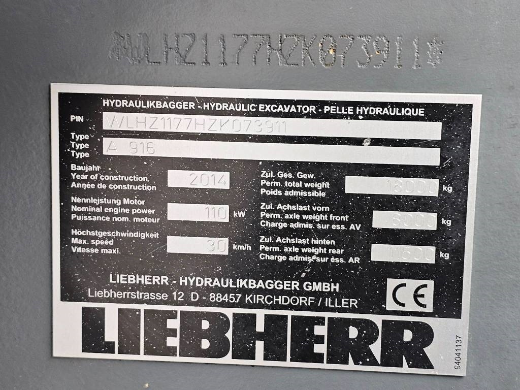 Liebherr A 916  liising Liebherr A 916: pilt 42