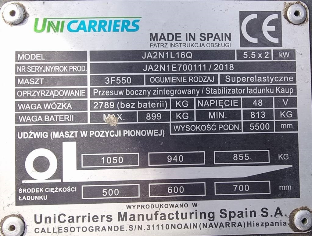 Elektritõstuk UniCarriers JA 2 N1 L16Q TX4-16: pilt 13