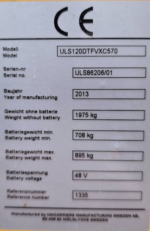 Uus Lükandmastiga tõstuk UniCarriers ULS 120 DTFVXC 570: pilt 15