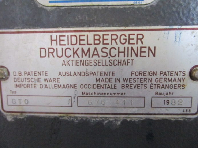 Ofsettrükimasin HB GTO 46 + Vers. MIT N&P EINHEIT  (Nummerier und Perforiereinheit): pilt 11