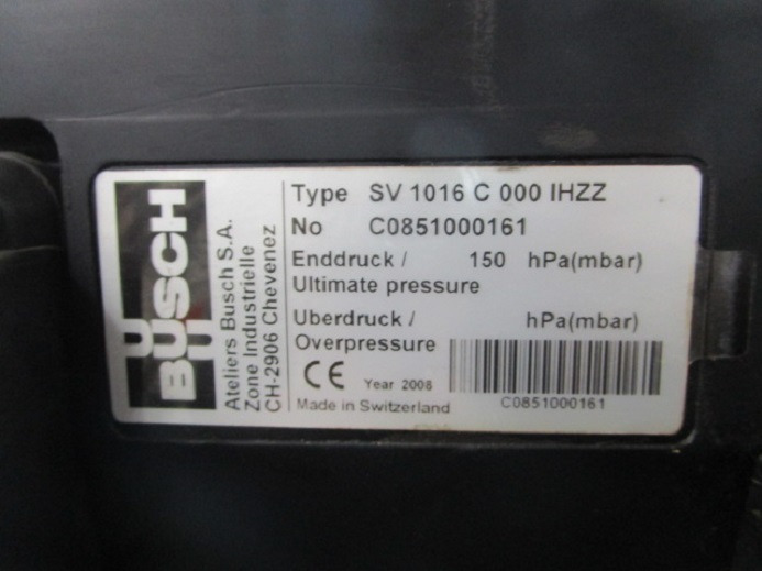 KOMPRESSOR BUSCH SV 1016 C 000 IHZZ - Varuosa - Trükimasin: pilt 5 KOMPRESSOR BUSCH SV 1016 C 000 IHZZ - Varuosa - Trükimasin: pilt 5