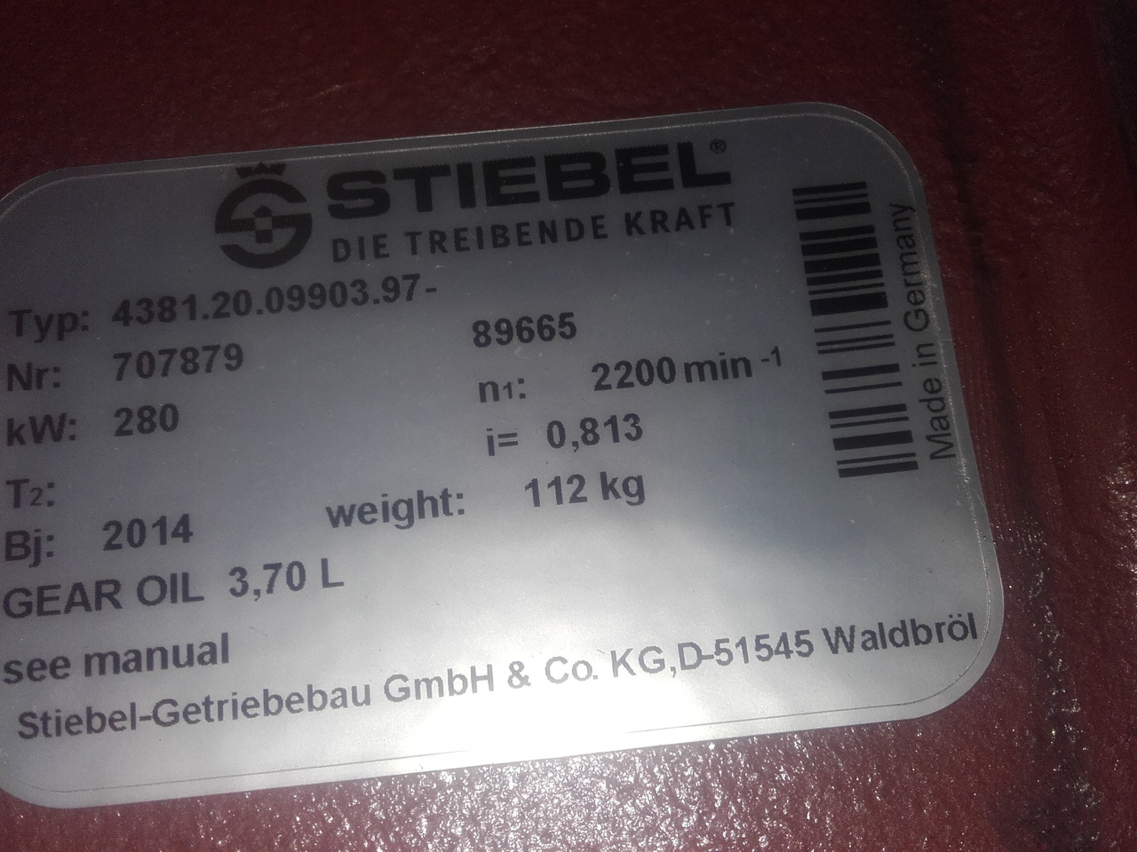 Stiebel Getribe 4381.20.09903.97 Stiebel Gearbox - Käigukast - Metsandusseadmed: pilt 2 Stiebel Getribe 4381.20.09903.97 Stiebel Gearbox - Käigukast - Metsandusseadmed: pilt 2