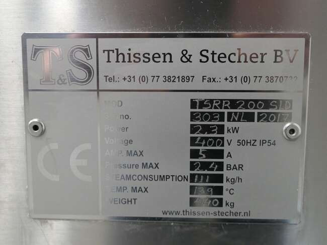 Toidumasin Thissen & Stecher mixing cooking kettle TSRR-200SLD: pilt 11
