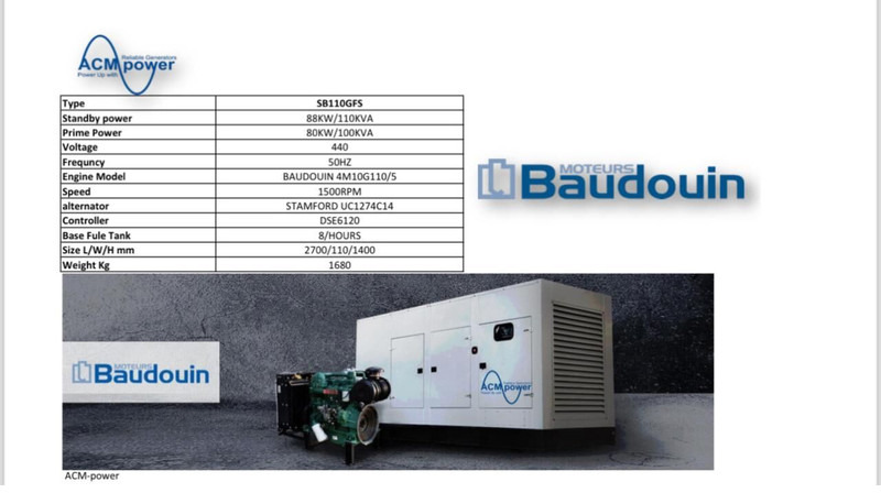Baudouin SB110GFS - Generaatorikomplekt: pilt 2 Baudouin SB110GFS - Generaatorikomplekt: pilt 2