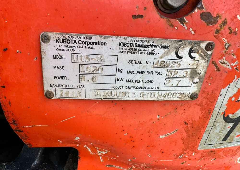 Kubota U15-3 - Lintekskavaator: pilt 5 Kubota U15-3 - Lintekskavaator: pilt 5