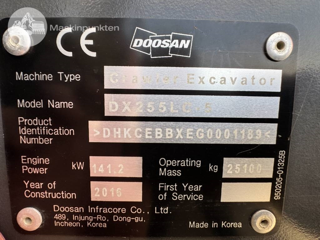Lintekskavaator Doosan DX 255 LC-5: pilt 8