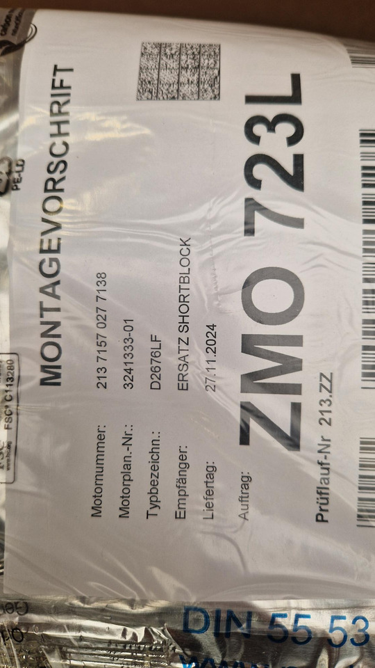 MAN D2676LF 81005016325 NEW MOTOR - Mootor: pilt 1 MAN D2676LF 81005016325 NEW MOTOR - Mootor: pilt 1
