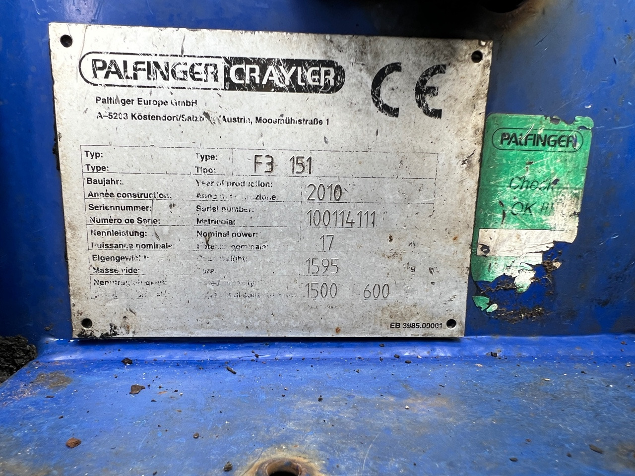 PALFINGER CRAYLER PALFINGER CRAYLER F3 151 - Veoautol põhinev kahveltõstuk: pilt 5 PALFINGER CRAYLER PALFINGER CRAYLER F3 151 - Veoautol põhinev kahveltõstuk: pilt 5