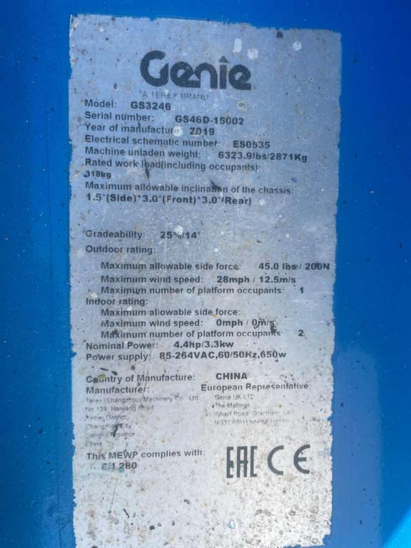 Genie GS-3246 - Käärlift: pilt 4 Genie GS-3246 - Käärlift: pilt 4