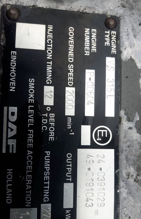 DAF WS315L truck - Mootor - Veoauto: pilt 5 DAF WS315L truck - Mootor - Veoauto: pilt 5