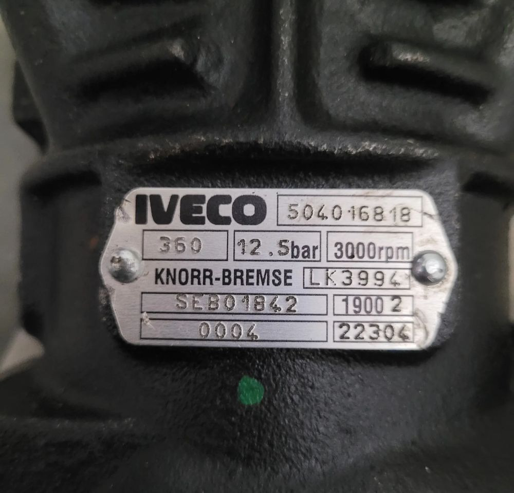 KOMPRESOR IVECO ORYGINAŁ OM 504016818 CHWALIM116 - Õhkpidur - Veoauto: pilt 2 KOMPRESOR IVECO ORYGINAŁ OM 504016818 CHWALIM116 - Õhkpidur - Veoauto: pilt 2