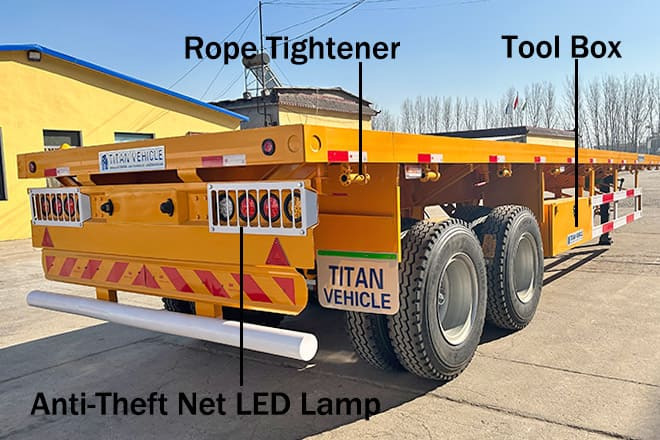 TITAN 2 Axle 40 Ft Flatbed Trailer for Sale in Uganda - Platvorm/ Madelpoolhaagis: pilt 5 TITAN 2 Axle 40 Ft Flatbed Trailer for Sale in Uganda - Platvorm/ Madelpoolhaagis: pilt 5