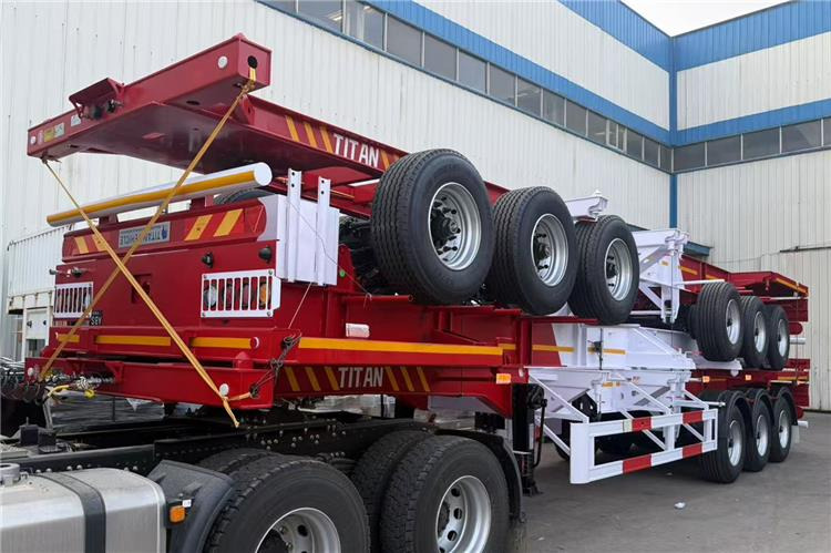 TITAN 3 Axle 40ft Container Chassis Trailer for Sale In Guam - Šassii poolhaagis: pilt 4 TITAN 3 Axle 40ft Container Chassis Trailer for Sale In Guam - Šassii poolhaagis: pilt 4