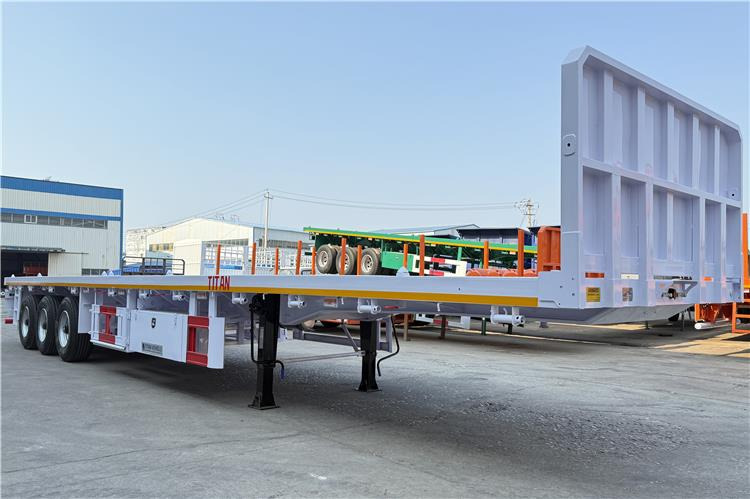 TITAN 3 Axle Flatbed Semi Trailer with Front Wall for Sale In Dominican - Konteinerveduk/ Tõstukiga poolhaagis: pilt 1 TITAN 3 Axle Flatbed Semi Trailer with Front Wall for Sale In Dominican - Konteinerveduk/ Tõstukiga poolhaagis: pilt 1